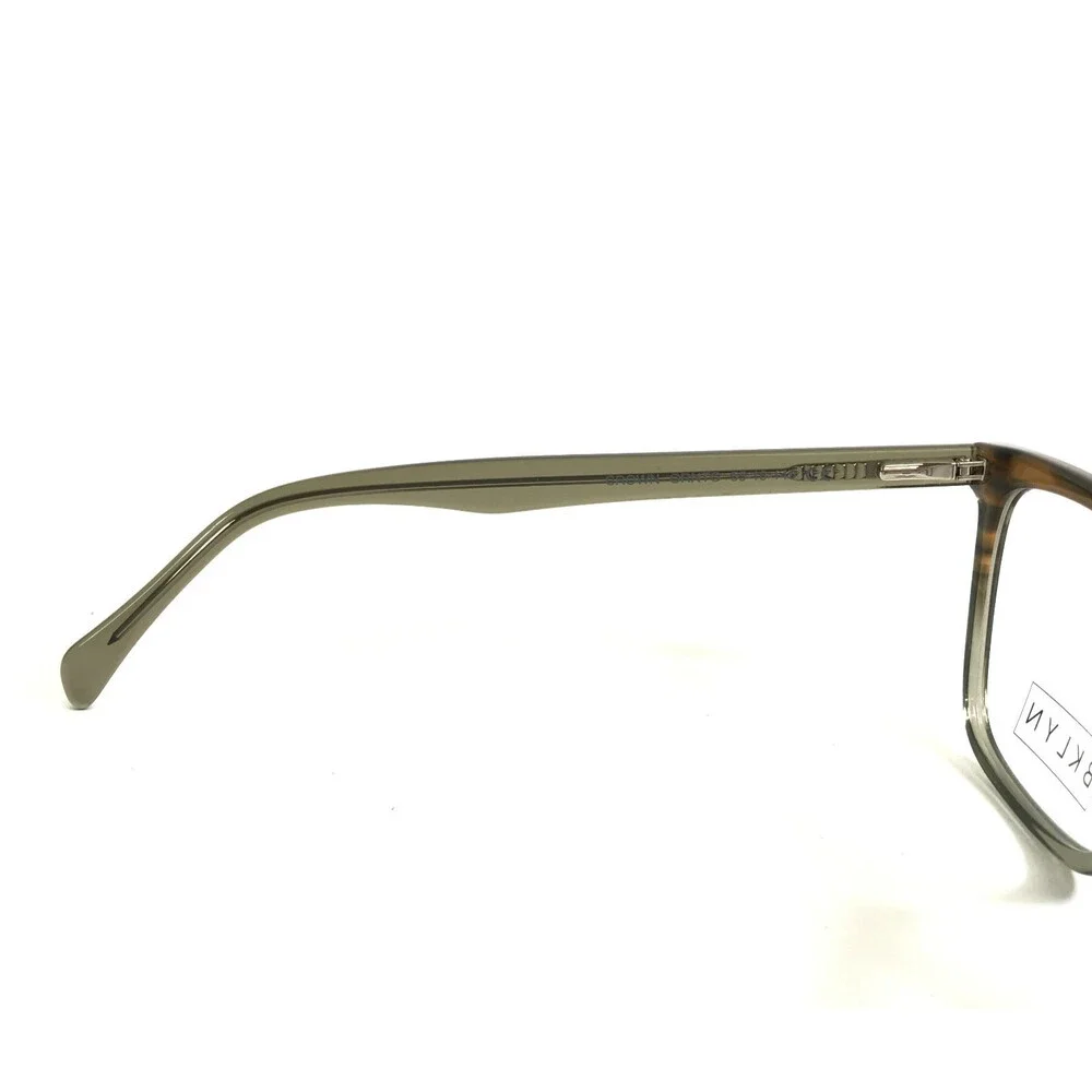 BKLYN Eyeglasses Frames CROWN GRNTG Green Brown Striped Cat Eye 55-18-145